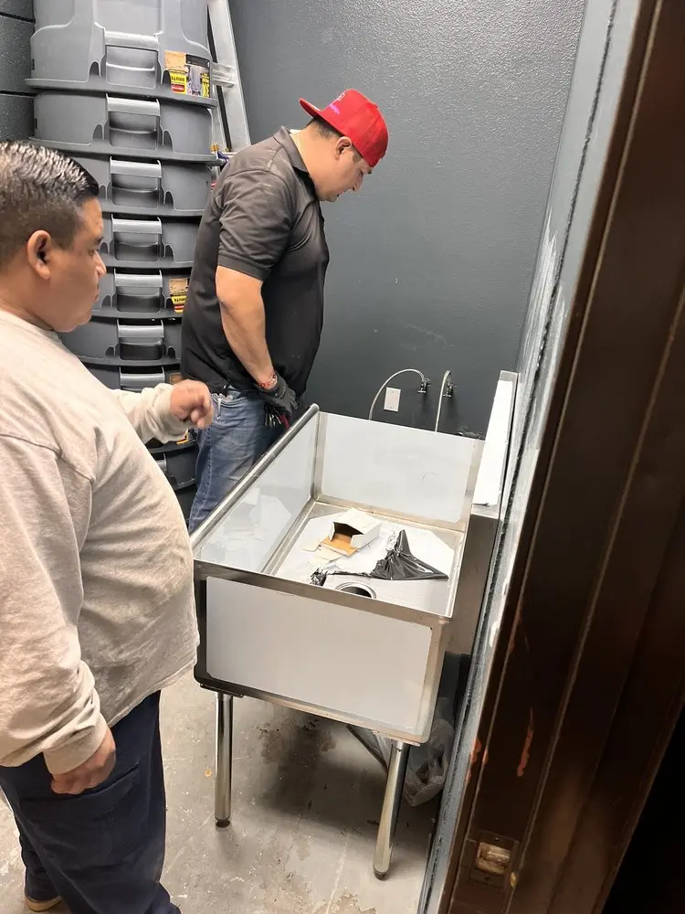 Commercial plumbing and sink installation in California